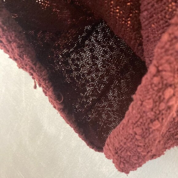 Vintage Woods & Gray Bubble Knit Sweater Womens Size Medium Chunky Mahogany Red - Picture 14 of 16